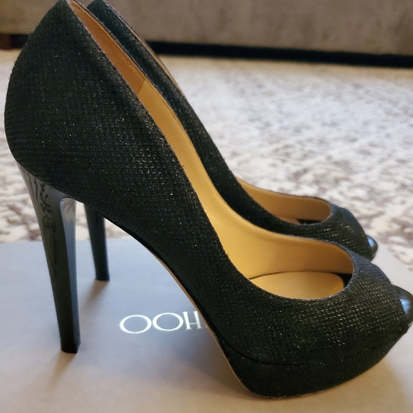 Jimmy Choo Peep Toe Platform Heels - Picture 1 of 12